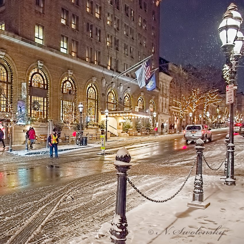 Snowy Main St. in Bethlehem